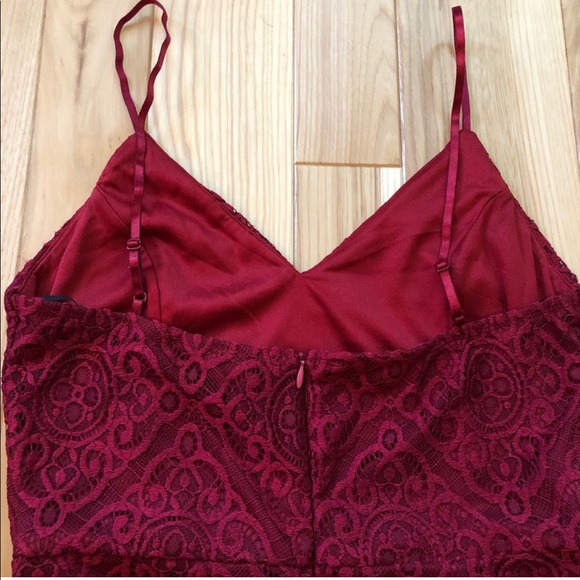 Lulus Vegas Baby Wine Red Lace Bodycon Mini Dress - Picture 9 of 12